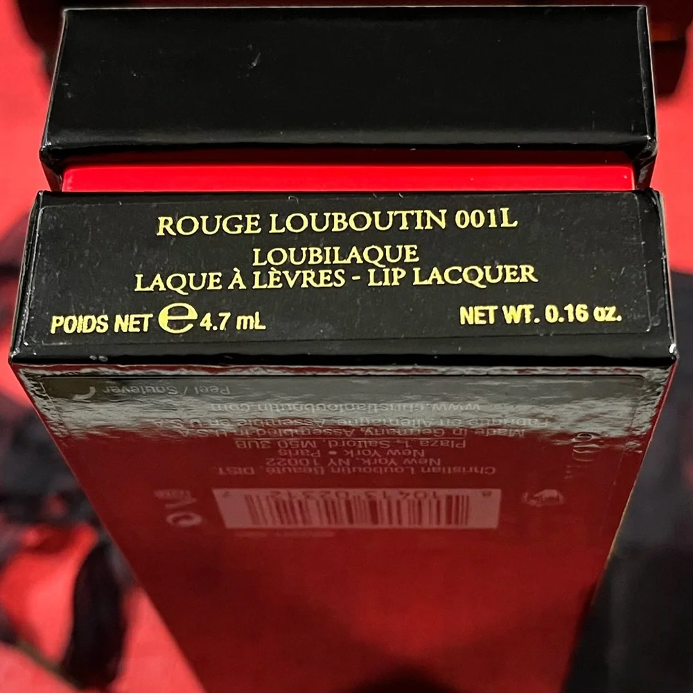 CHRISTIAN LOUBOUTIN AUTHENTIC ROUGE 001L RED LIP LACQUER & SILK CORD NECKLACE